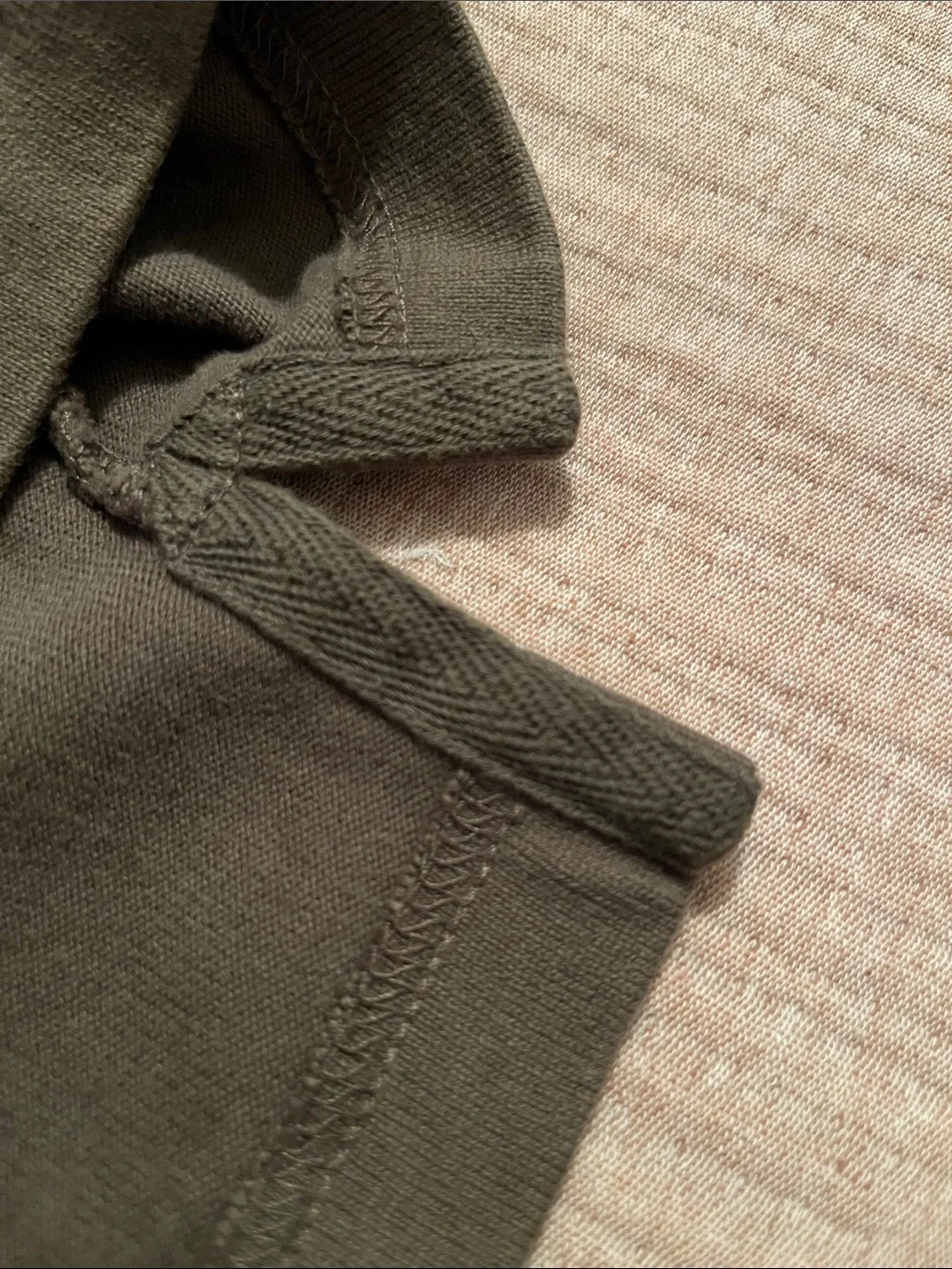 J. Crew Brown and Gray Long-Sleeve Rugby Shirt with White Collar